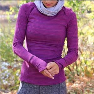 lululemon athletica Purple Striped Long Sleeve Tee
